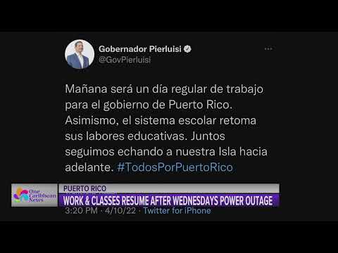 Work & Classes Resume After Power Outage